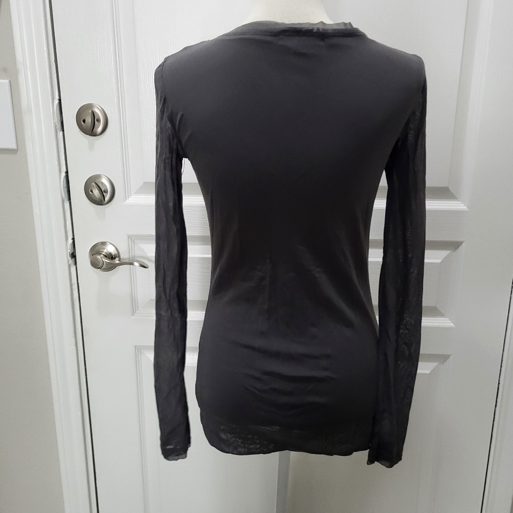 Beulah Basic Gray Mesh Long Sleeve Medium/ Large … - image 7